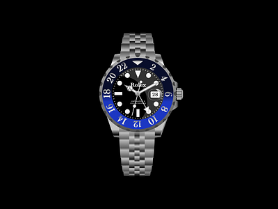 Rolex Illustration blue clean figma illustration kovalev minimal modern nicholas rolex simple vector watch