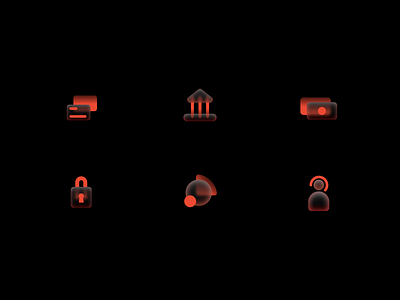 Bank Icons 2 branding clean figma glass gradient icons kovalev modern nicholas simple vector