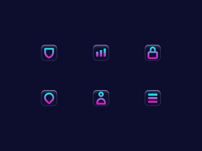 Glass Icons branding clean figma glass gradient icon kovalev modern nicholas simple square vector