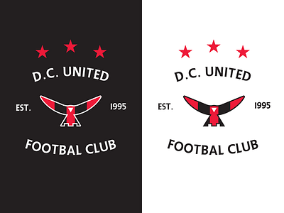 D. C. United bird black club d. c. eagles est football illustration logo red soccer stars united white