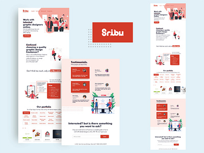 Landing Page for sribu.com freelance indonesia landing page red sribu sribulancer uidesign uxdesign website design white