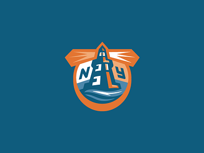 NY Islanders blue branding concept crest hockey logo new york nhl orange sports