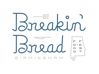 Breakin' Bread bread font food logo script south southern