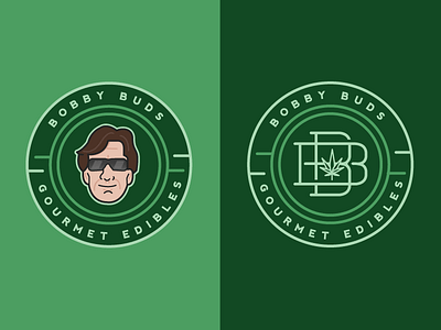 Bobby Buds logos branding circle food gourmet green illustration illustrations logo monogram portrait roundel roundels