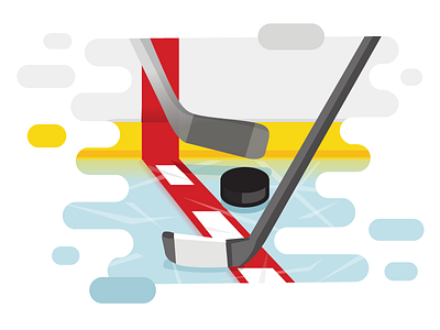 Hockey Vignette Thing branding design hockey illustration logo nhl puck rounded sports sticks vector vignette