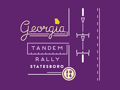 Tandem Rally 2016 bicycle bike brand branding cycling georgia illustration purple script tandem typography yellow