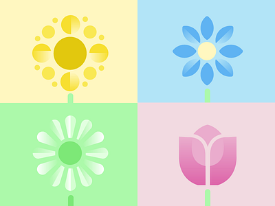 Spring in the Air air flowers gradient illustration spring