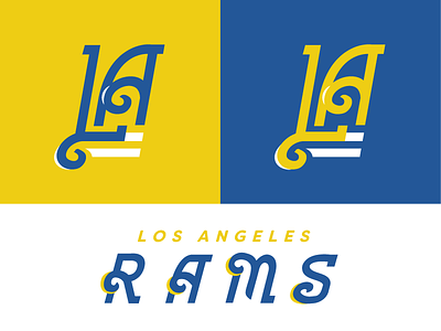 Football's Back in LA! art brand branding concept design flat football logo los angeles nfl sports typography