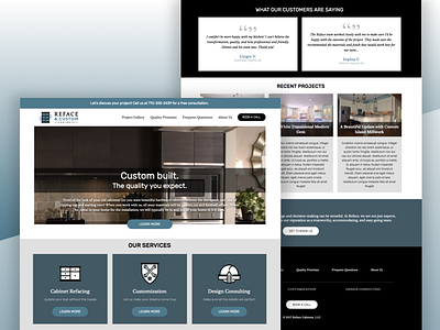 Cabinet Website blue clean cta features interface landing landing page modern page ui web design website