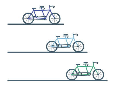 Tandem Bikes bike bikes brand branding clean illustration modern stroke