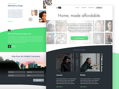 Homes Concept Site clean green home lander landing landing page ui ux web web design website