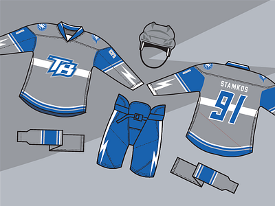 Lightning Alt Jersey blue brand branding design hockey logo logo design logos sports sports branding sports design team