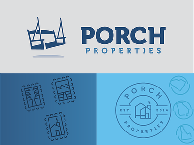 Porch Properties brand brand design brand identity icon lockup logo logo design type typography vector wordmark