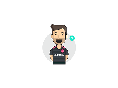 Dribbble Player beginner debut first illustration illustrator me new player shot team vector