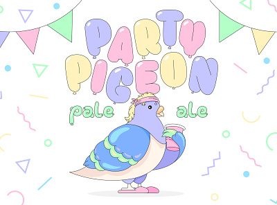 Party Pigeon animation beer branding concept design flat illustration label logo party pigeon ui vector