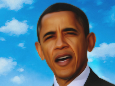 Obama...Huh????? clouds obama oilpaint