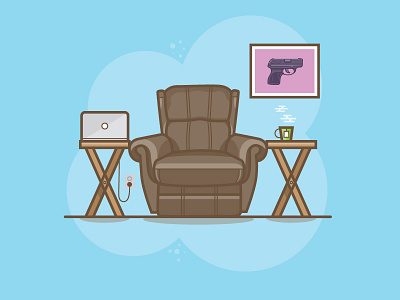 Recliner art daily daily design design happy place recliner vector vector art