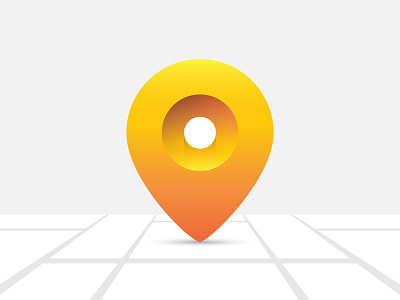 Location Pin app clean design drawing flat gradient logo mark sketch ui