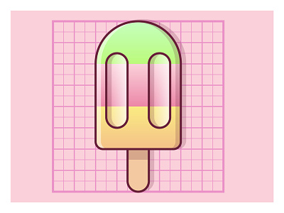 How to Design a Popsicle clean daily daily ui design flat gradient icon illustration lesson lineart logo mark popsicle sketch tutorial vector vector art