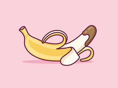 Chocolate Covered Banana banana chocolate clean daily ui design dessert drawing flat icon illustration lineart lines logo mark sketch vector vector art