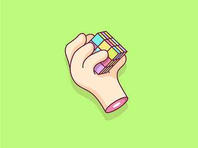 Rubiks Cube clean colors design drawing flat icon illustration lineart lines logo mark rubiks cube sketch vector vector art