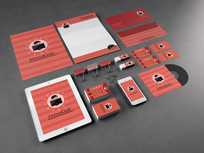 InnovaCodr Branding branding business card character education flat illustration invite logo print software stationary