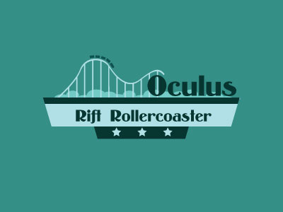 Oculus Rift Rollercoaster debut dribbble flat green illustration invite logo ride rollercoaster typography vehicle
