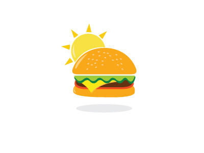 Burger burger creative dribbble flat food green healthy illustration logo sun