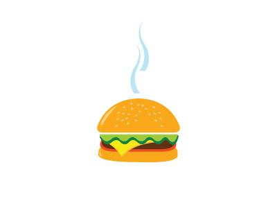 Dribbbleburgers3 burger creative dribbble flame flat food green healthy illustration logo shot