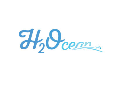 H2Ocean blue brand creative flat graphic identity illustration logo ocean sky water wave