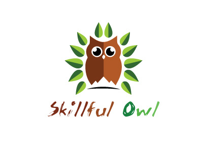 Skillful owl 2nd concept bird black blue brand creative dribbble flat identity illustration logo owl tree