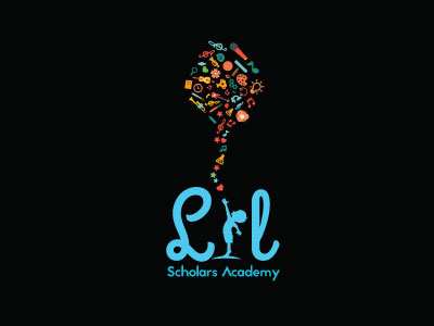Lil Scholars Academy academy blue brand children education illustration logo school study