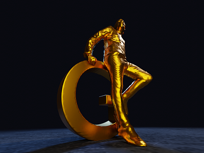 the golden friend 3d art 3d artist 3d modeling gold