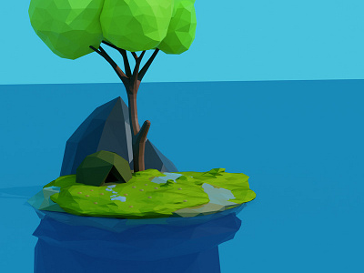 3D low poly island by ahmed Jabnouni