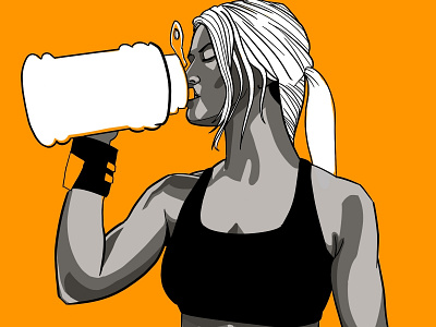 Staying Hydrated Orange digital art digital illustration drawing illustration
