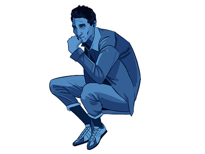 Blue Sitting character design digital art digital illustration drawing illustration