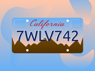 California License Plate blue california car design dribbbleweeklywarmup flat gradient illustration license plate minimal sketchapp ui ux vector vector art vector illustration weeklywarmup