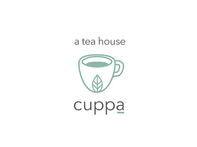 Cuppa Logo cup leaf line logo tea vector