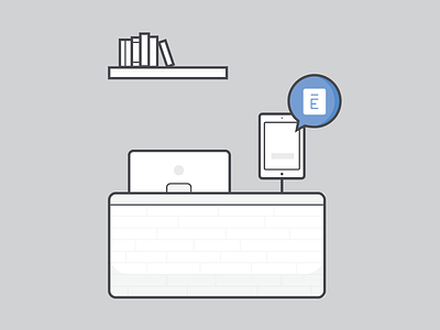 Office Frontdesk book desktop envoy frontdesk illustration ipad office registration simple vector