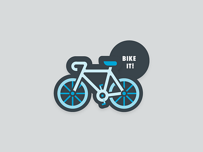 Bike it! badge bicycle bike drawings icons illustrations stickers