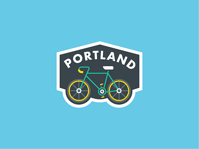 Portland Bike badge bike green location pdx portland sticker