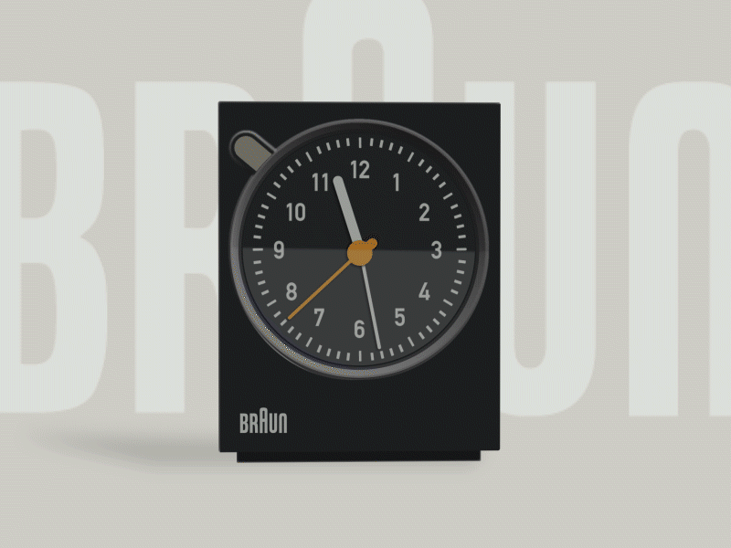 Braun alarm clock 3d alarm animation braun clock design illustration motion pardo shux vector