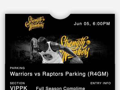 Warriors VIP Parking Ticket