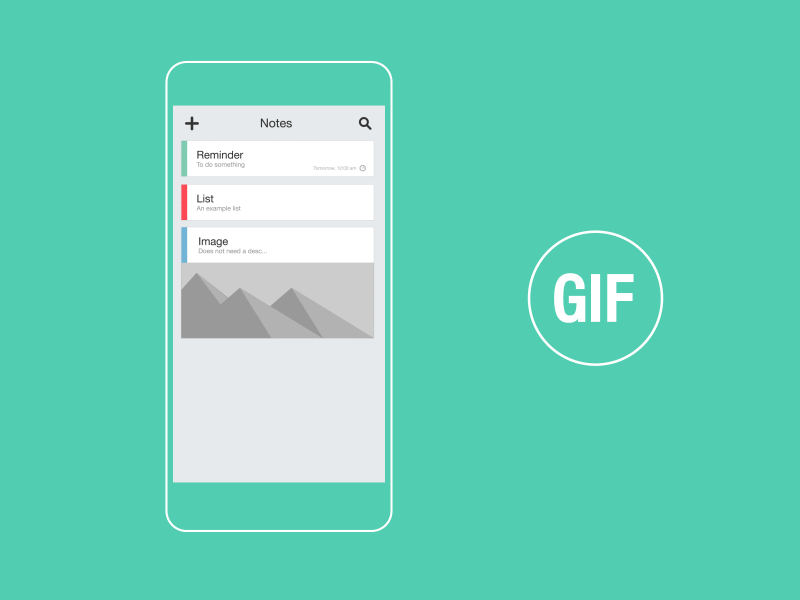Notes & Reminder App GIF android animation app concept flat gif ios ui ux