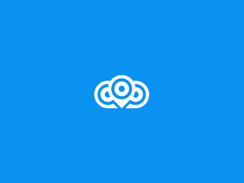 Location Cloud branding cloud gps light logo mark pin unused web