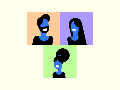 Family Photo beard blue care character flat girl hair illustration man neck skin smile support woman