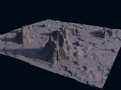 Barren Moonscape - 3D Landscape A 3d art concept art environment design render