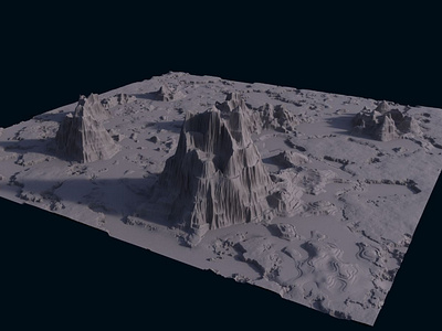 Barren Moonscape - 3D Landscape A