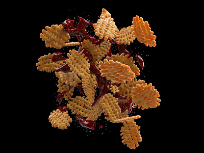 Waffle Fries cinema4d concept graphicdesign illustration octanerender onedayrender otoy photoshop wafflefries