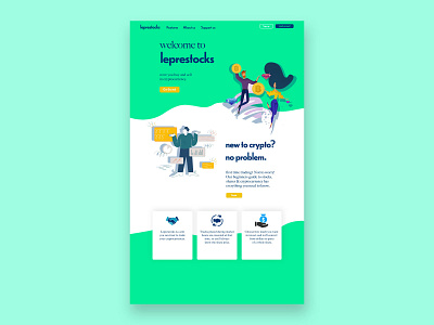 Leprestocks app branding cryptocurrency design graphic design minimal stock typography ui ux vector web